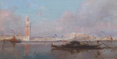 Gondeln vor S. Giorgio Maggiore Venedig von Henri Duvieux